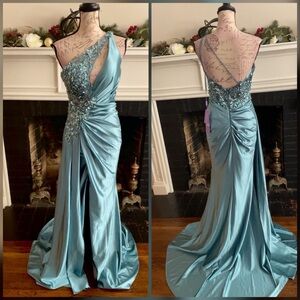 One shoulder sparkly prom dress, formal dress or evening gown
